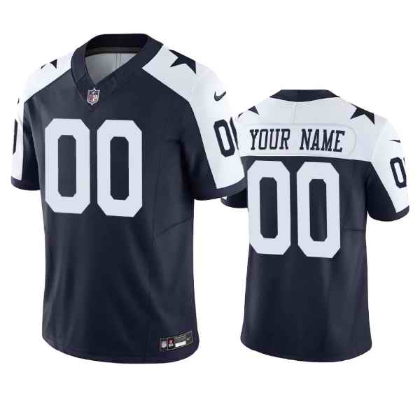 Men's Dallas Cowboys Custom Navy 2023 F.U.S.E. Vapor Limited Stitched Football Jersey